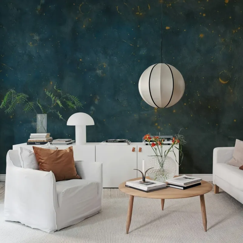 Sky Star, Dark Blue, Rebel Walls Tapet cu aspect de cer înstelat - albastru închis Reducere extra