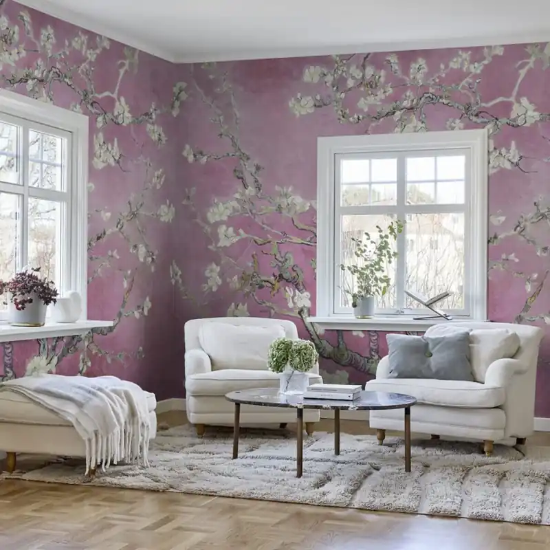 Almond Blossom, Pink, Rebel Walls Tapet Floral Roz - Almond Blossom Cumpără acum