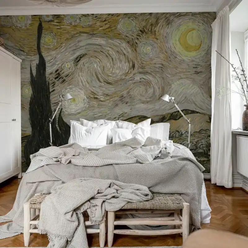 Cumpără acum Starry Night, Brown, Rebel Walls Tapet Starry Night - Brown - Adaugă un strop de artă clasică în casa ta