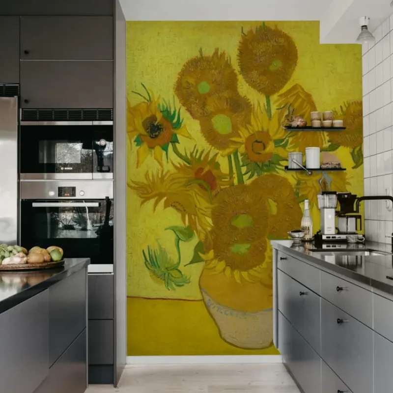Preț redus Sunflowers by Van Gogh, Rebel Walls Imagine de fundal Sunflowers by Van Gogh - Adaugă un strop de artă clasică casei tale!