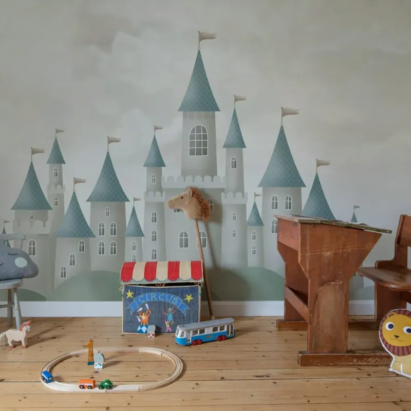 Dreamy Castle, Beige, Rebel Walls Tapet pentru copii Dreamy Castle Ofertă de sezon
