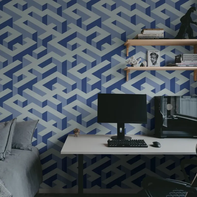 Mace Game, Blue, Rebel Walls Tapet geometric modern, Mace Game Vezi acum