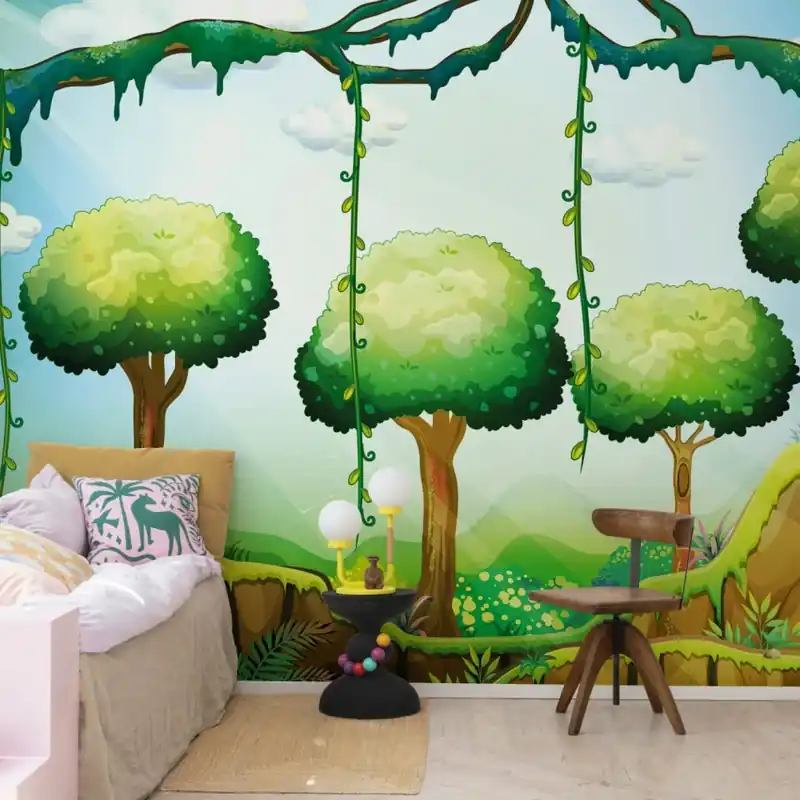 Preț promoțional Gaming World, Green, Rebel Walls Tapetă verde cu design de pădure