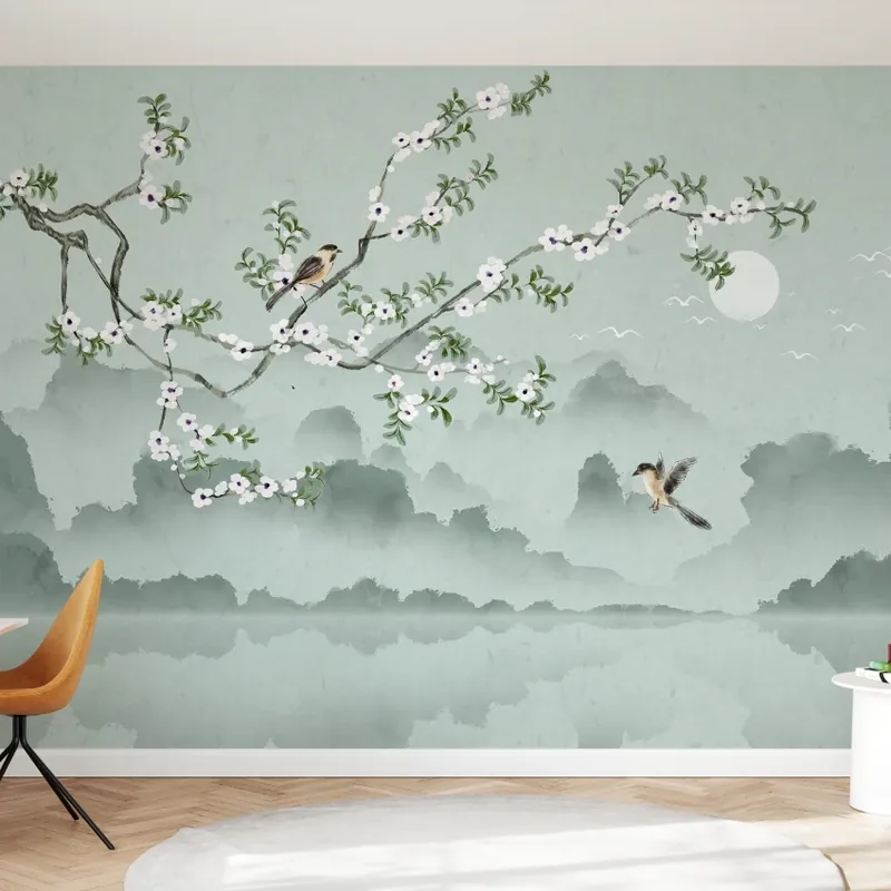 Comandă acum Birds Lookout, Photowall Tapet cu flori și păsări - Birds Lookout