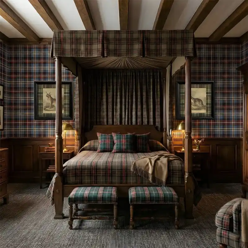 No. 5 - Inveraray, VLAdiLA Tapet cu Model Tartan Personalizat pentru Dormitor Doar azi
