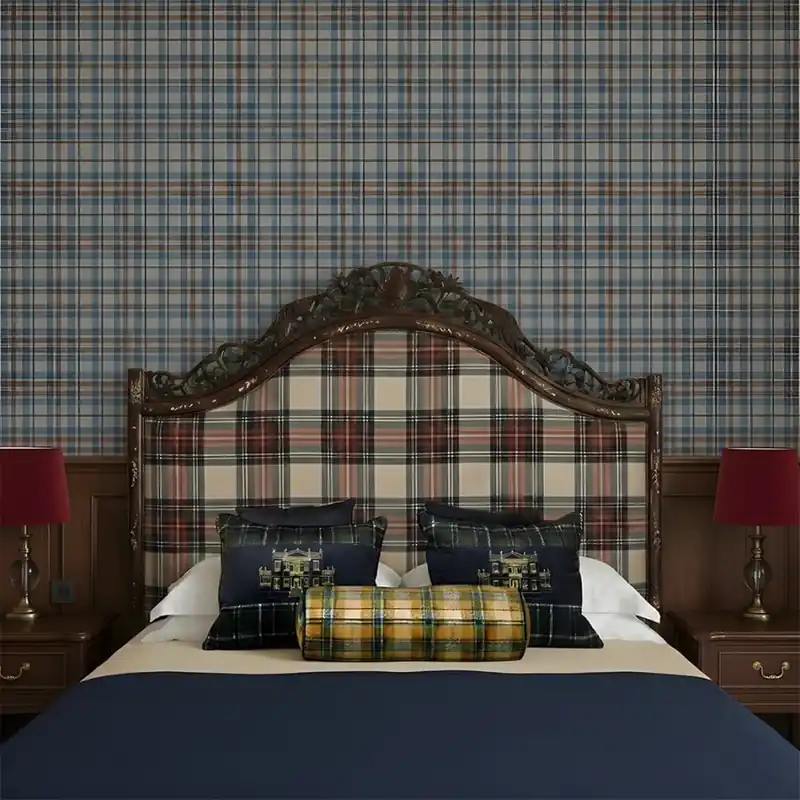 Preț redus No. 16 - Ballater, VLAdiLA Tapet cu model tartan pentru un dormitor elegant