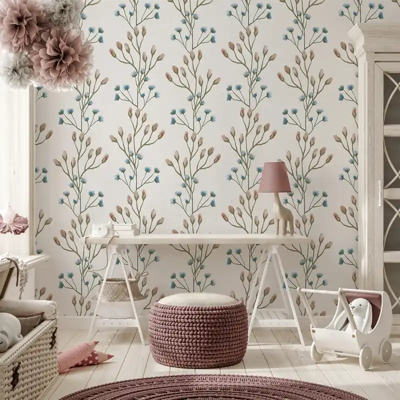 Calitate înaltă Love in a Mist White, Dream Prints Tapet Floral cu Design Romantic