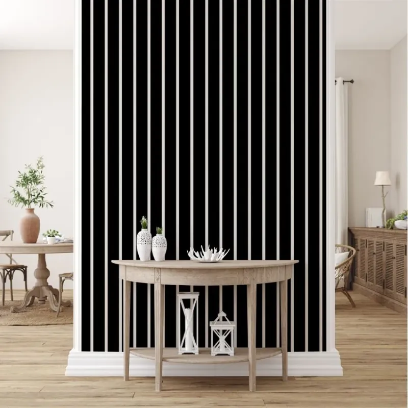 White and Black Stripes, VLAdiLA Tapet cu dungi albe și negre - Design minimalist și sofisticat Preferatul clienților