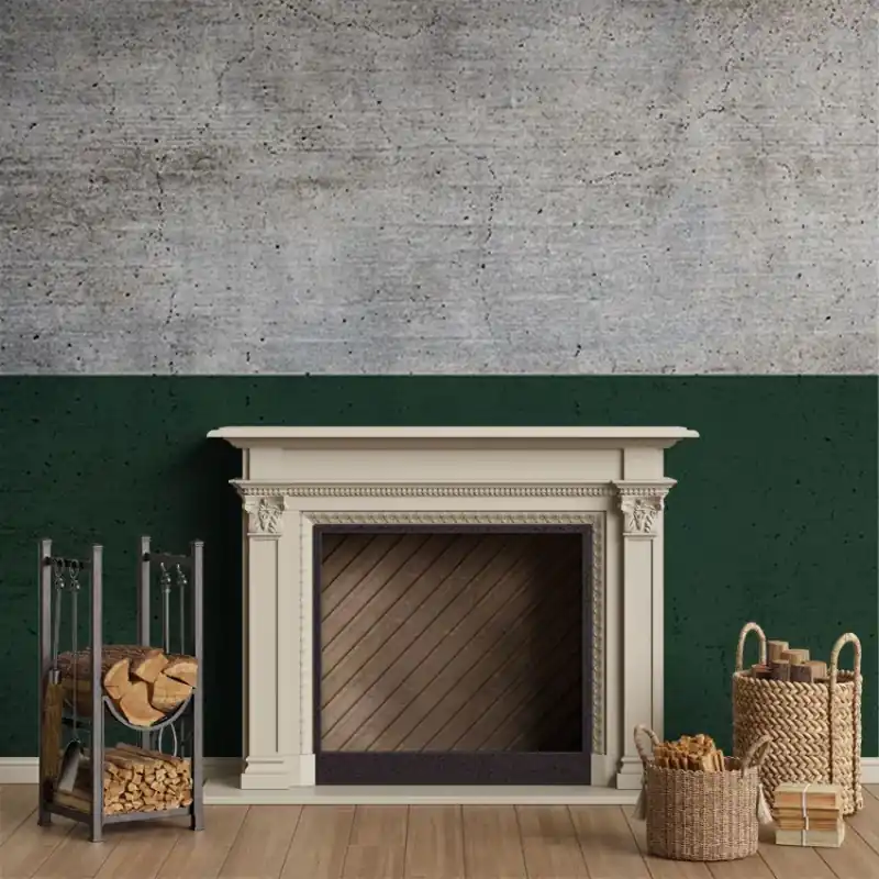 Comandă acum Better Green Half, VLAdiLA Tapet modern cu design beton si verde vibrant