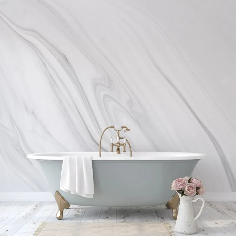 Livrare rapidă White Fine Marble, VLAdiLA Tapet cu marmură albă, elegant și modern