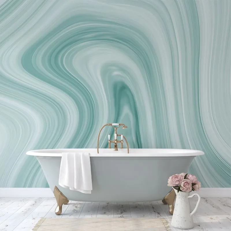 Turquoise dream, VLAdiLA Tapet Abstract Turcoaz - Eleganță și Relaxare Premium