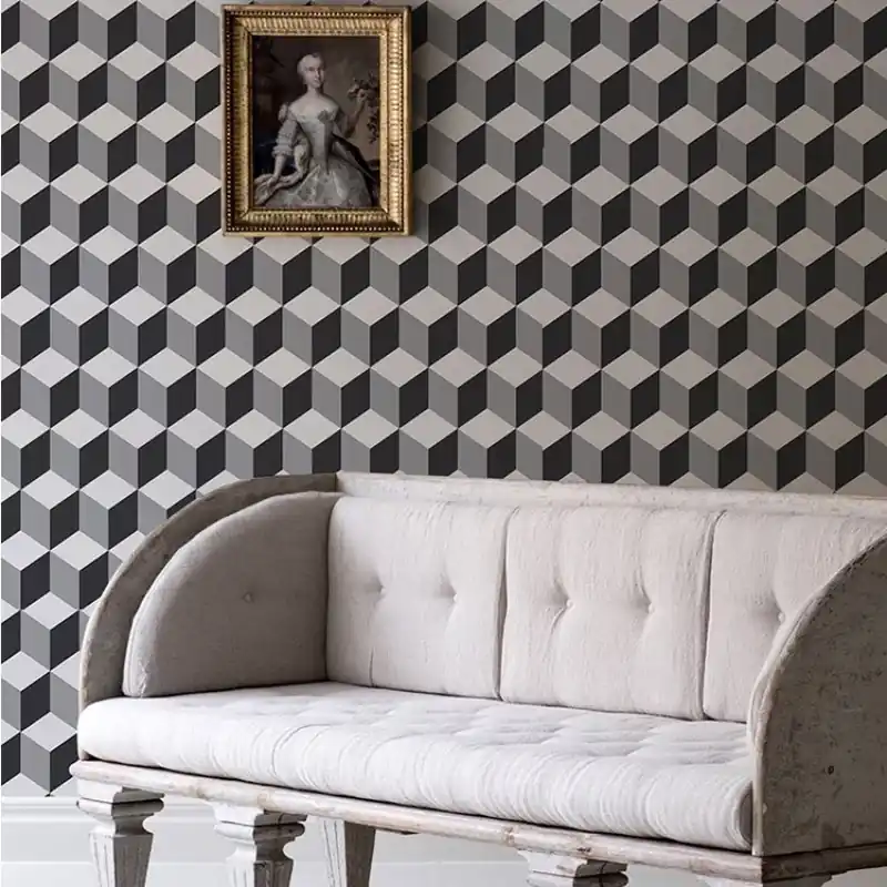 Ofertă limitată Black and White Cube, VLAdiLA Tapet geometric modern Black and White Cube