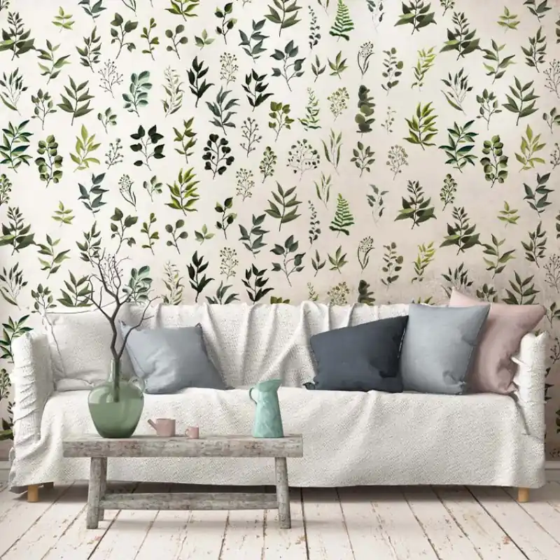 Livrare rapidă Green Friends, VLAdiLA Tapet cu frunze verzi pentru un design elegant și minimalist