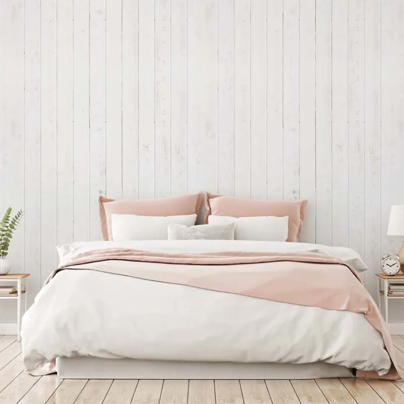 The White Cottage, VLAdiLA Tapet cu aspect lemn alb pentru un dormitor elegant Mai ieftin