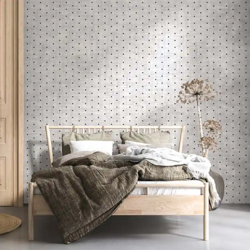 Vezi acum Casual feeling, VLAdiLA Tapet cu model minimalist de puncte negre pe fond gri deschis