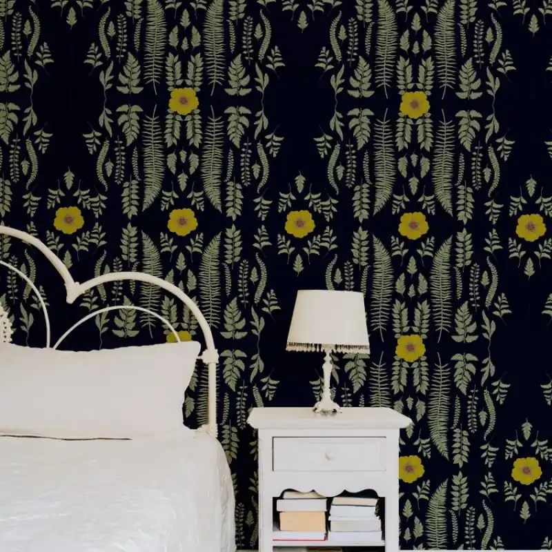 Black tea relaxation, VLAdiLA Tapet cu design floral minimalist Disponibil imediat