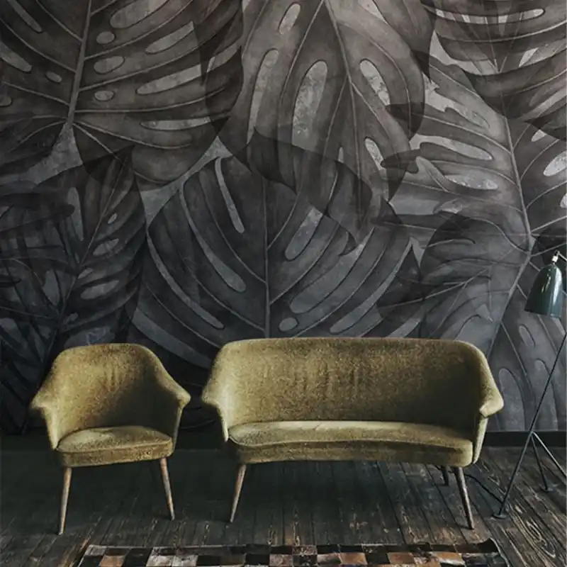 Grey Philodendron, VLAdiLA Tapet cu Frunze de Filodendron Gri - Design Modern și Elegant Cumpărături sigure