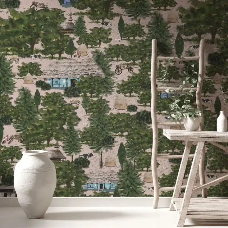 Premium în ogradă, VLAdiLA Tapet cu design rustic pentru un decor inspirat de natură