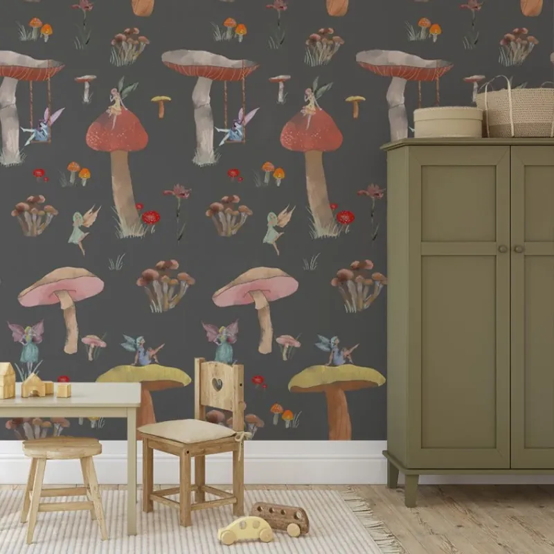 Livrare expres Mushroom kingdom, VLAdiLA Tapet cu Ciuperci și Zâne - Adaugă Magie Camerei Tale