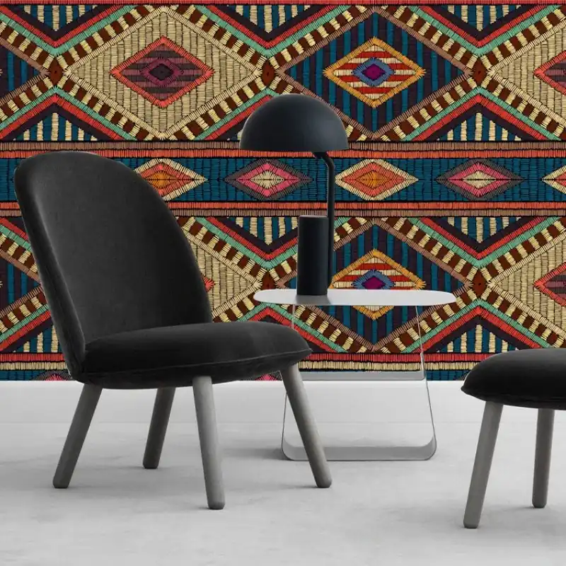 Reducere de preț Charming colors, VLAdiLA Tapet cu design geometric vibrant