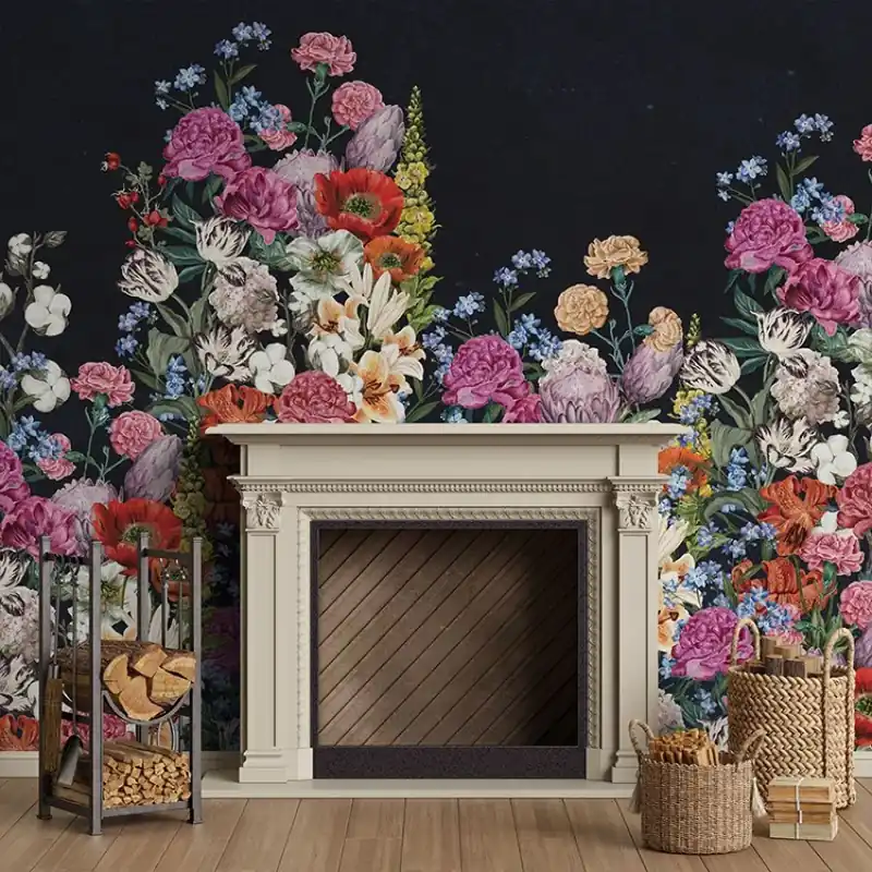 Spring Mural (Dark), VLAdiLA Tapet floral spectaculos pentru o cameră vibrantă Ofertă