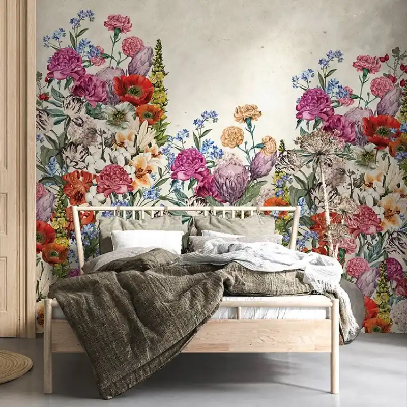 Spring Mural (Cream), VLAdiLA Tapet floral cu design vibrant - Spring Mural (Cream) Plată sigură