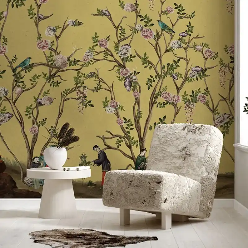 Scenes from life yellow, VLAdiLA Tapet cu design exotic - Scenes from life yellow Discount