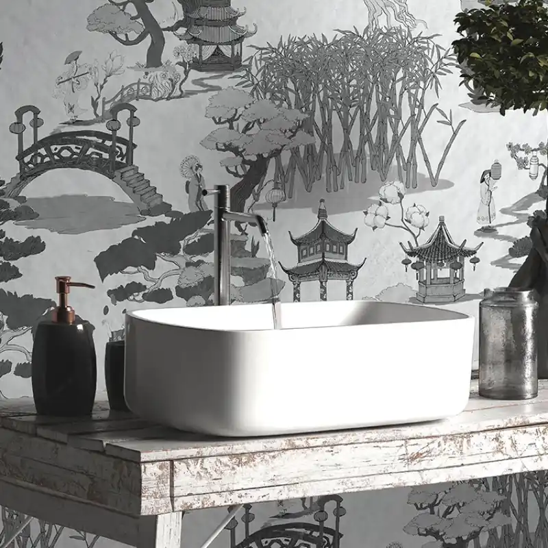 Chinese toile (black), VLAdiLA Tapet cu design oriental, ideal pentru un decor elegant Plată securizată