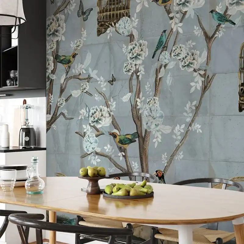 Ofertă The Roundelay, VLAdiLA Tapet modern cu design floral și păsări