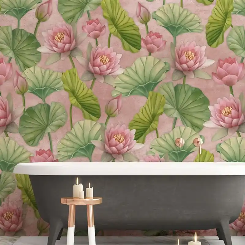 Mai ieftin The Pond (pink), VLAdiLA Tapet Floral cu Nuferi Roz - Design Elegant și Relaxant