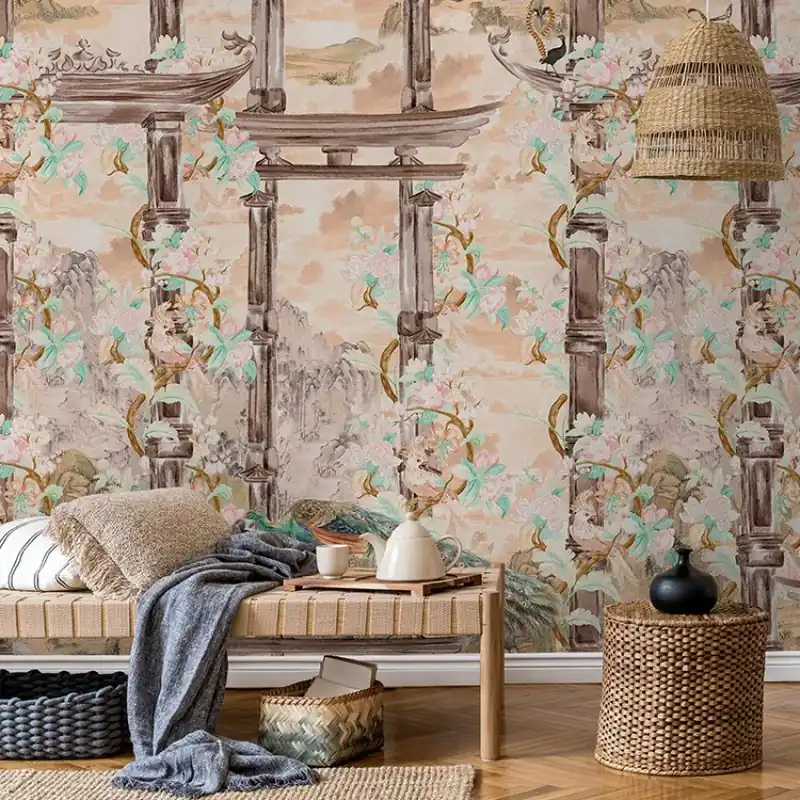 Cumpără online Torri Cream Lanscape, VLAdiLA Tapet cu design asiatic - aduce un strop de eleganță și rafinament în casa ta