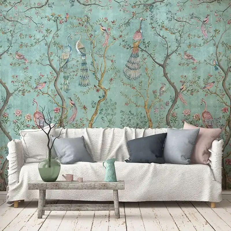 Peacock Chinoiserie in Turquoise, VLAdiLA Peacock Chinoiserie in Turquoise, VLAdiLA Reducere de preț