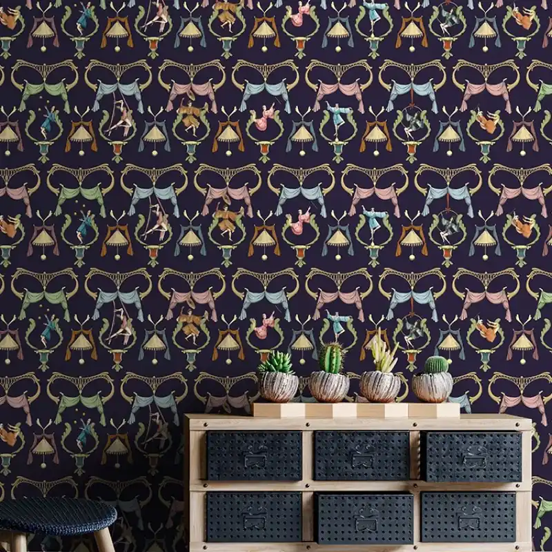 Pagliacci (dark blue), VLAdiLA Tapet elegant cu design unic - Pagliacci albastru închis Lichidare de stoc