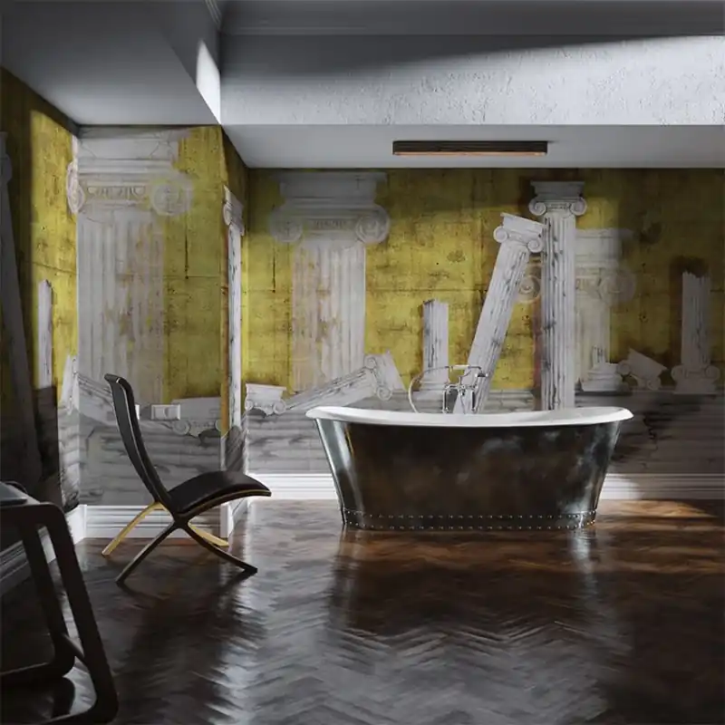 Comandă acum Antique Alabaster in Gold, VLAdiLA Tapet cu coloane antice pentru un interior elegant