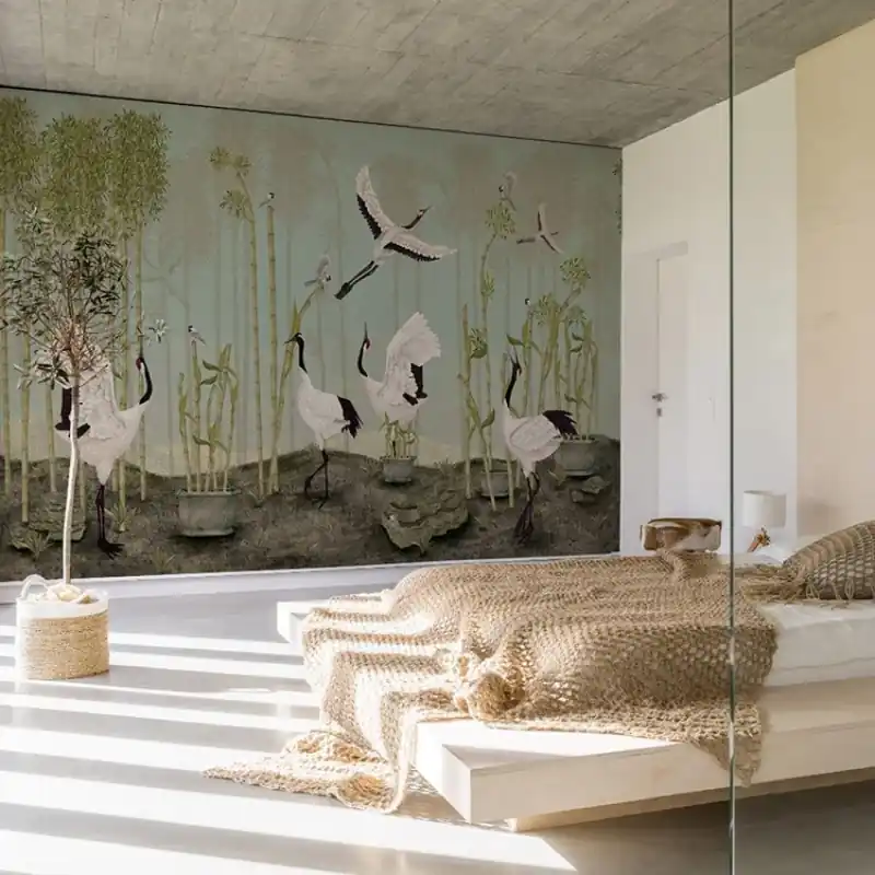 Red Crown Sanctuary in Sky Blue, VLAdiLA Tapet cu macarale albe pentru un interior relaxant și elegant Ieftin