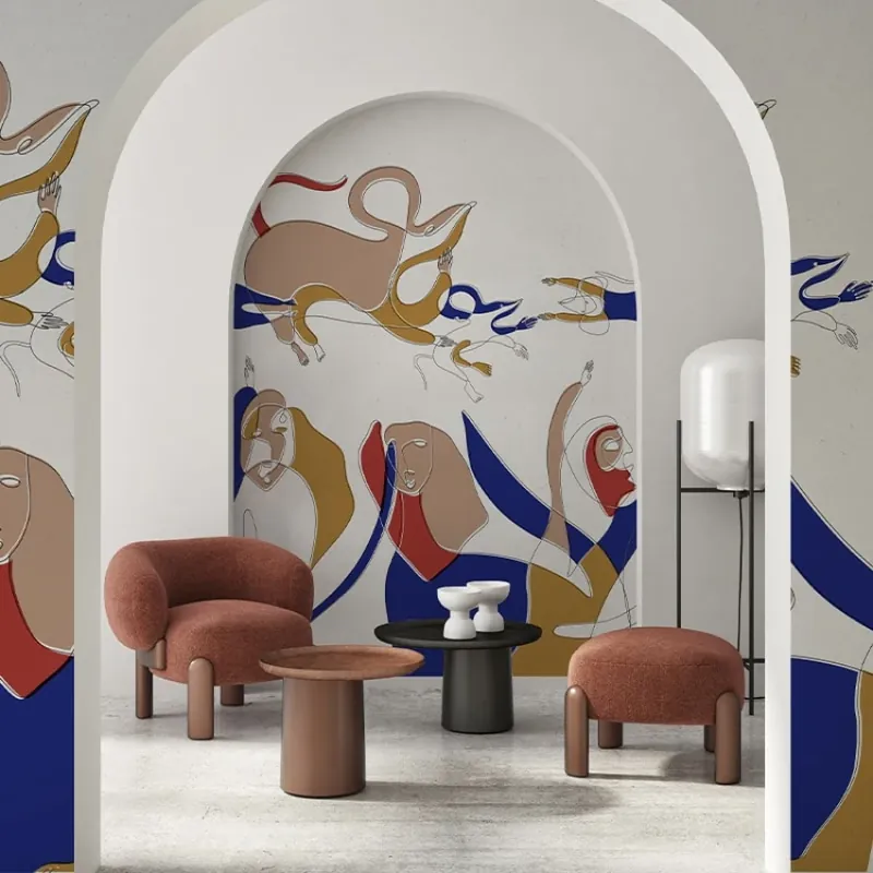 Ofertă exclusivă Antropomorphic Primary, VLAdiLA Tapet Modern Abstract cu Design Antropomorphic