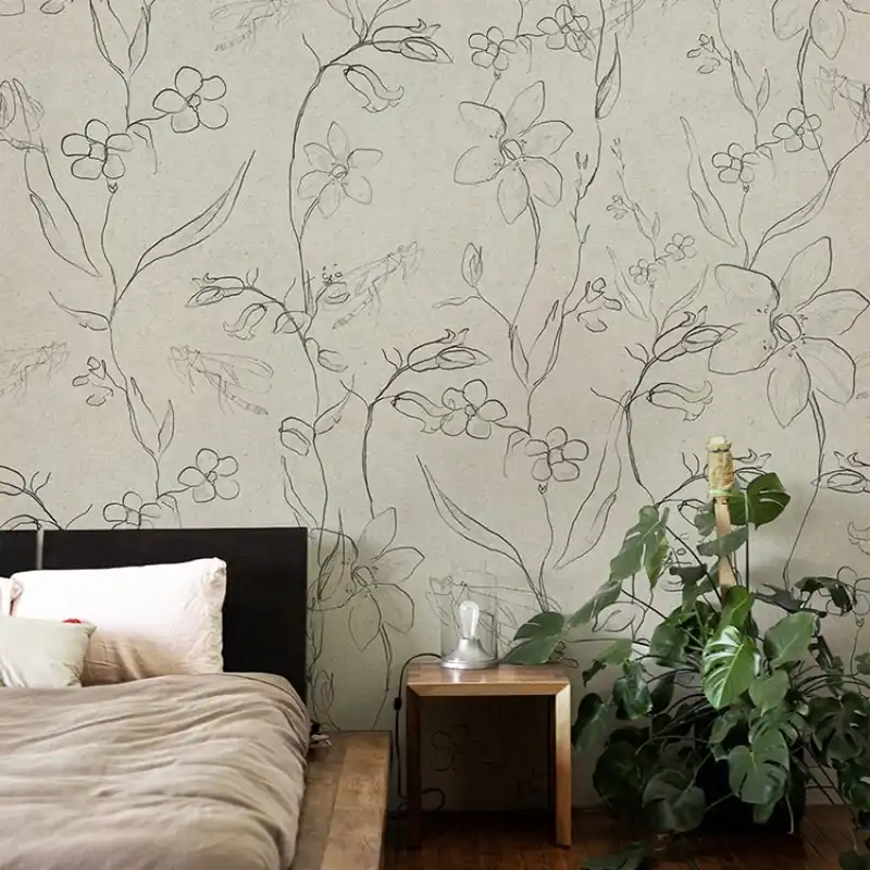 Nu rata Fine Intaglio Field Paper Texture, VLAdiLA Tapet cu design floral minimalist