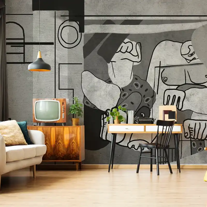 Oscar Grey, VLAdiLA Tapet Gri Abstract cu Design Geometric Cel mai bun preț
