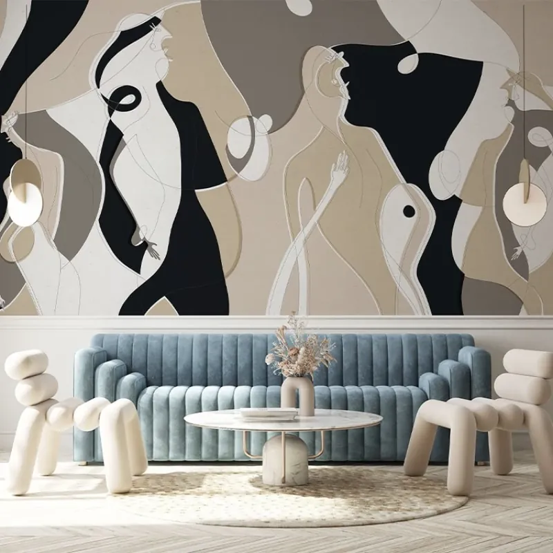 Rumors Beige, VLAdiLA Tapet modern cu design abstract - Rumors Beige Lichidare de stoc