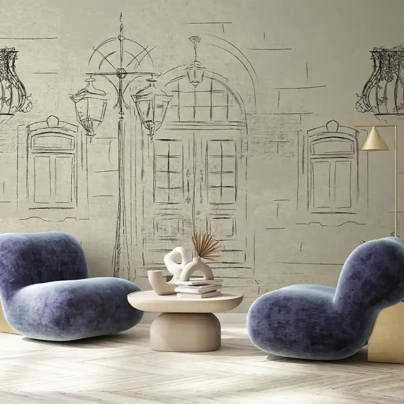 Rue de l‘Abreuvoir, VLAdiLA Tapet cu design urban minimalist Promoție