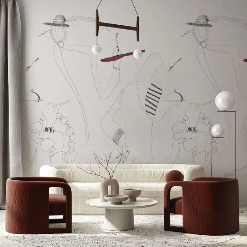 Bistrot, VLAdiLA Tapet modern cu design abstract minimalist Preferatul clienților