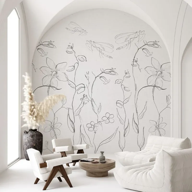 Intaglio Field White Paper, VLAdiLA Tapet cu design minimalist, inspirat de natură Noutate