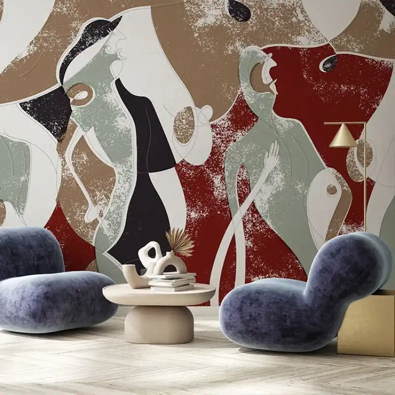 Rumors Red, VLAdiLA Tapet abstract cu culori vibrante și design modern Calitate înaltă