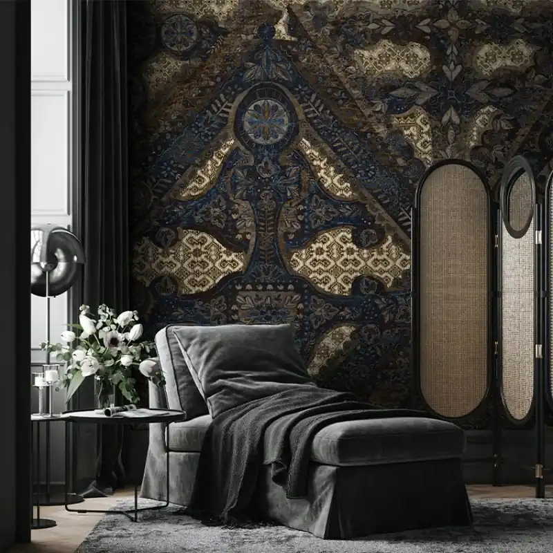 Gravură, VLAdiLA Tapet cu design gravură, inspirat din motive orientale Cumpără online