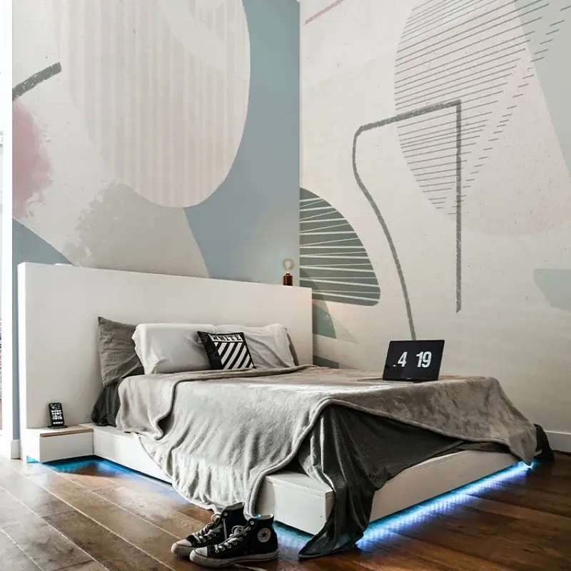 Cumpărături sigure Suave (pistache), VLAdiLA Tapet modern cu design geometric - Suave (pistache)