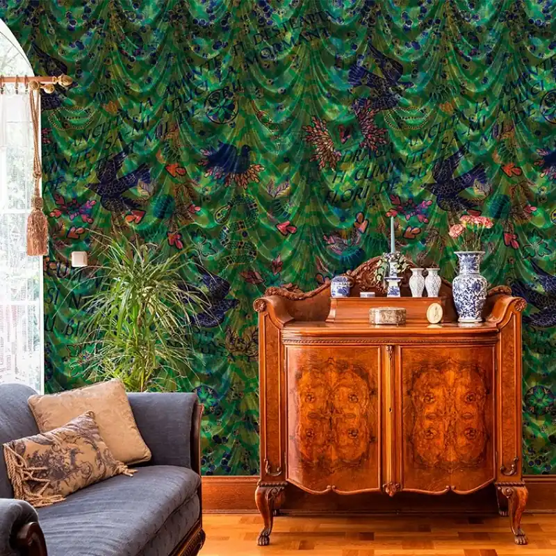 Spovedanie (verde), VLAdiLA Tapet cu design vintage si modern, Spovedanie (verde) Cumpără online