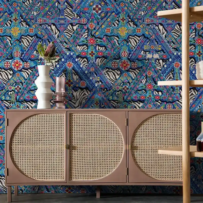 Plată sigură Doruri, VLAdiLA Tapet cu design geometric și floral vibrant