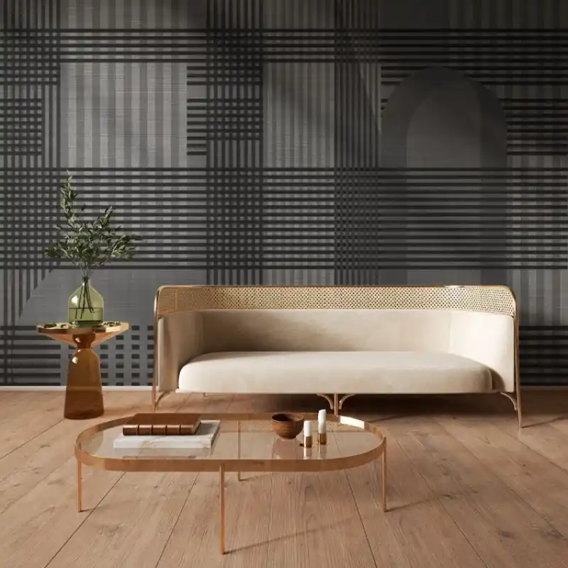 Taffy Grey Tartan, VLAdiLA Tapet geometric modern, cu design elegant Noutate