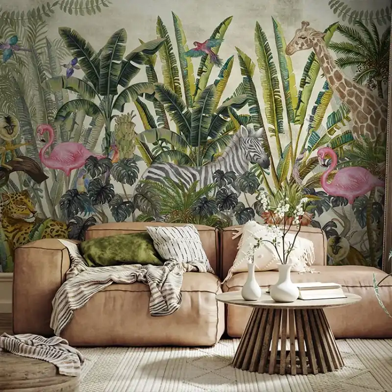 Lichidare de stoc Jungleful (bright), VLAdiLA Tapet exotic cu animale