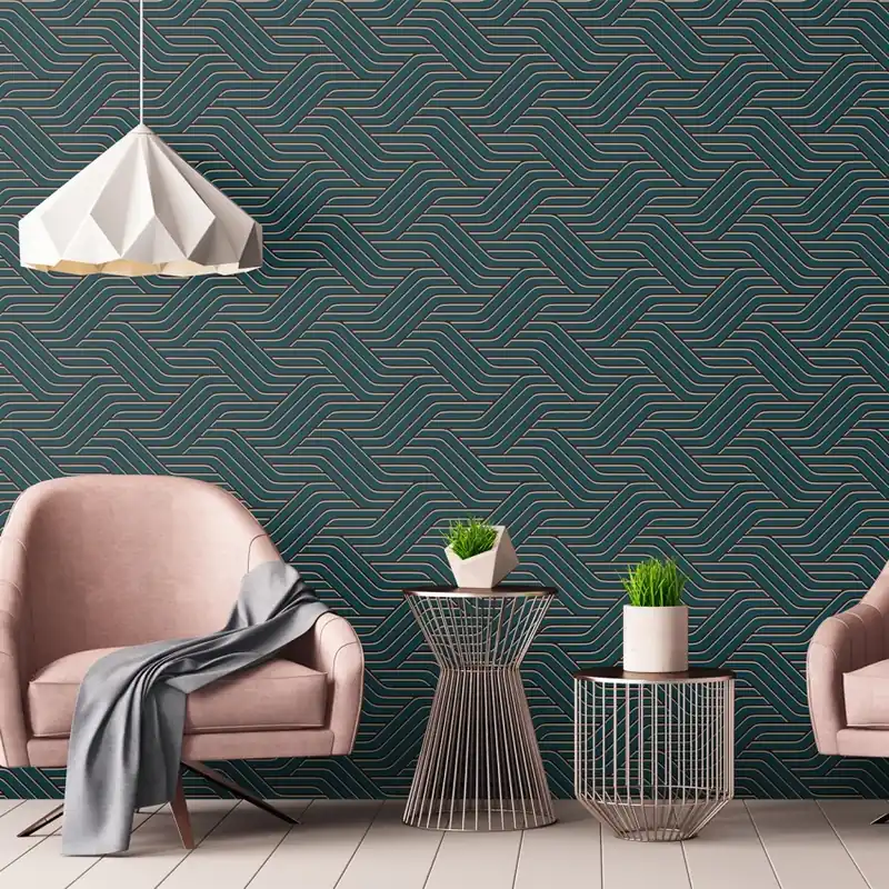 Waves Green, Dream Prints Tapet geometric modern Bestseller